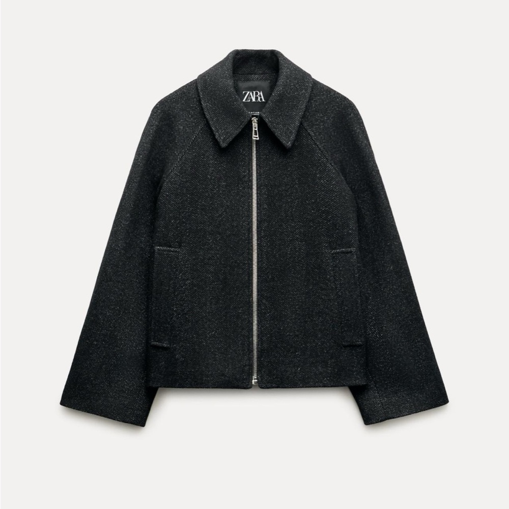 ZIPPERED WOOL BLEND JACKET ZW COLLECTION